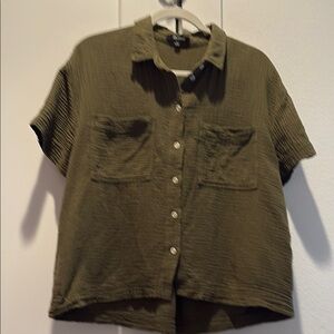 Madewell Olive Green Button-Up Top